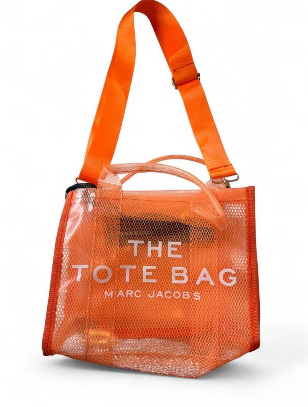 Marc Jacobs Orange Clear Mesh “The Tote Bag”Shoulder Tote